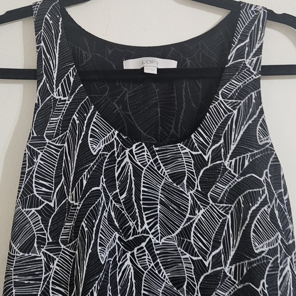LOFT Leaf Print Layered Tank Blouse - Picture 7 of 7